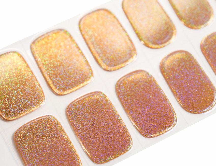 Champagne Sparkle Semicured Gel Nail Wraps