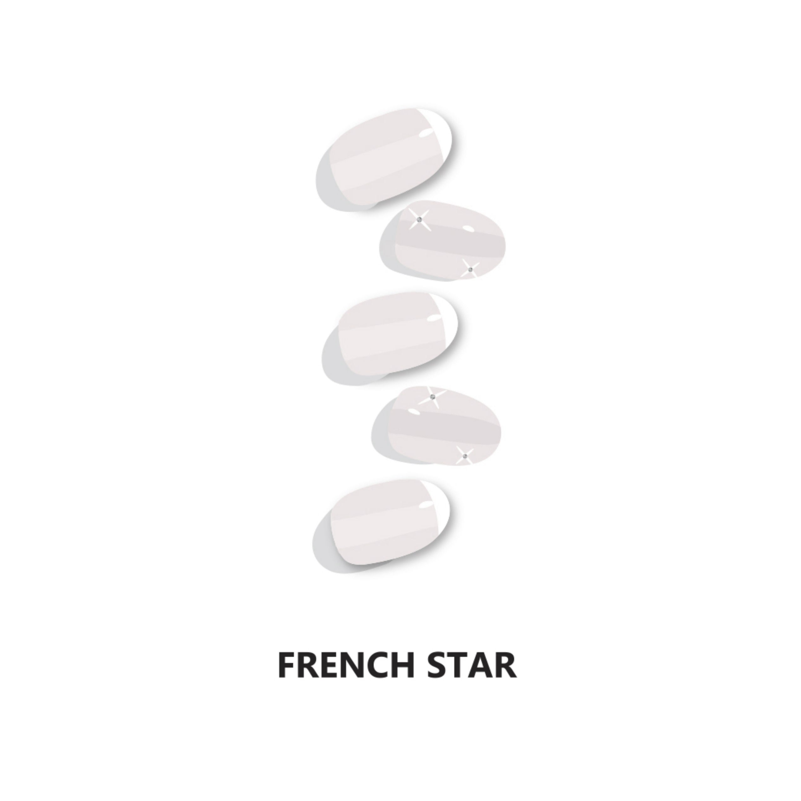 French Star Semicured Gel Nail Wraps