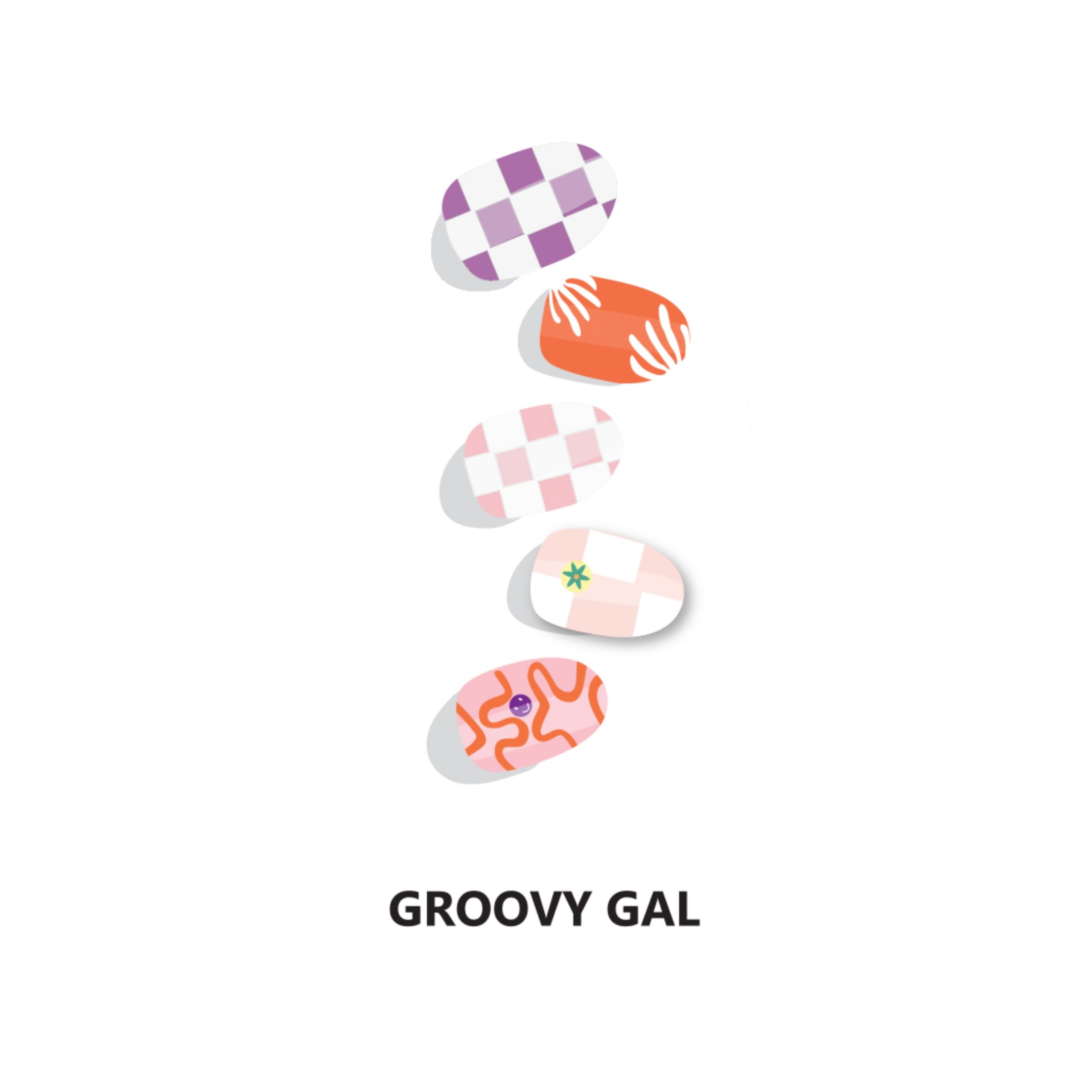 Groovy Gal Semicured Gel Nail Wraps