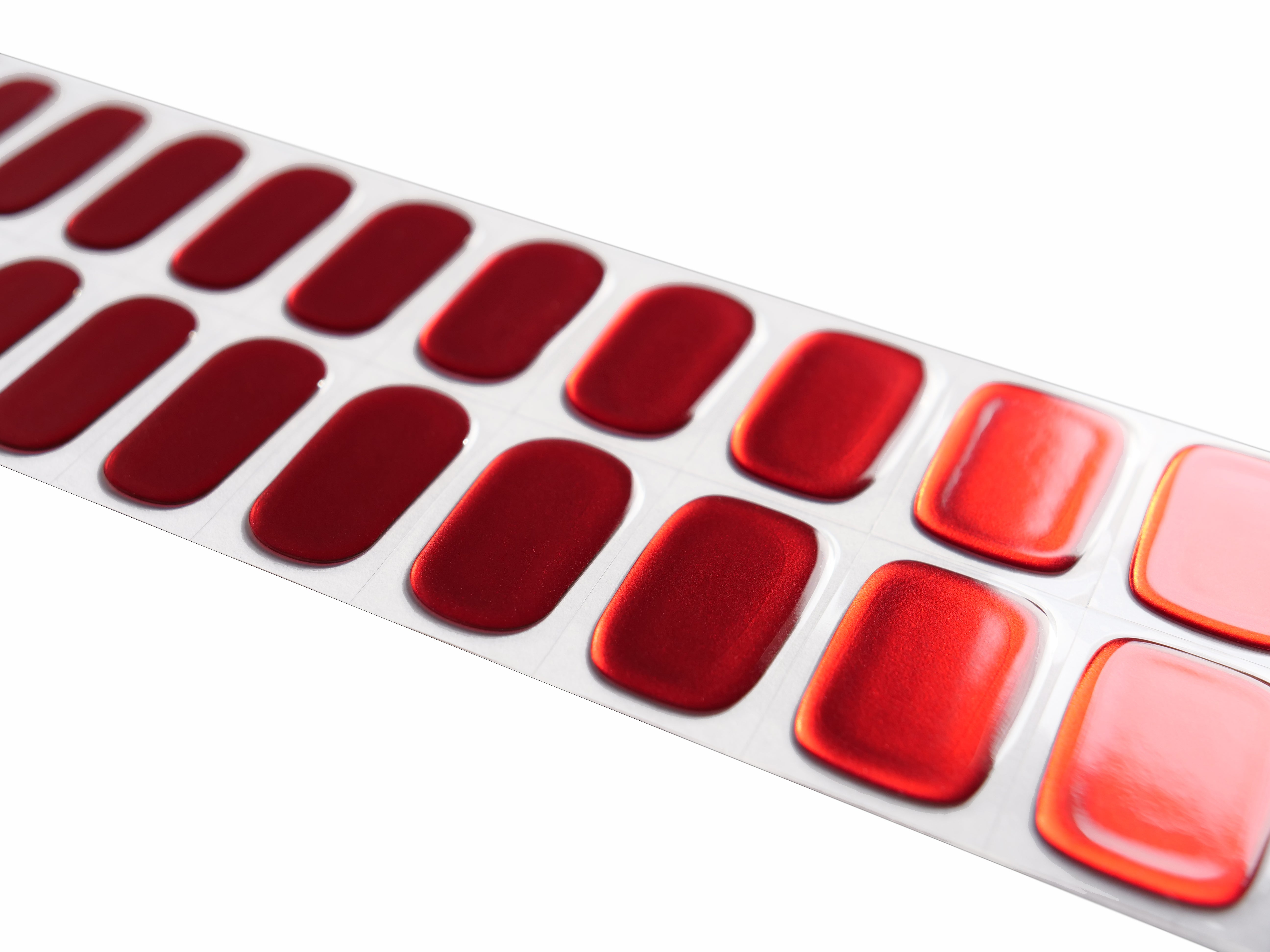 Red Bauble Semicured Gel Nail Wraps