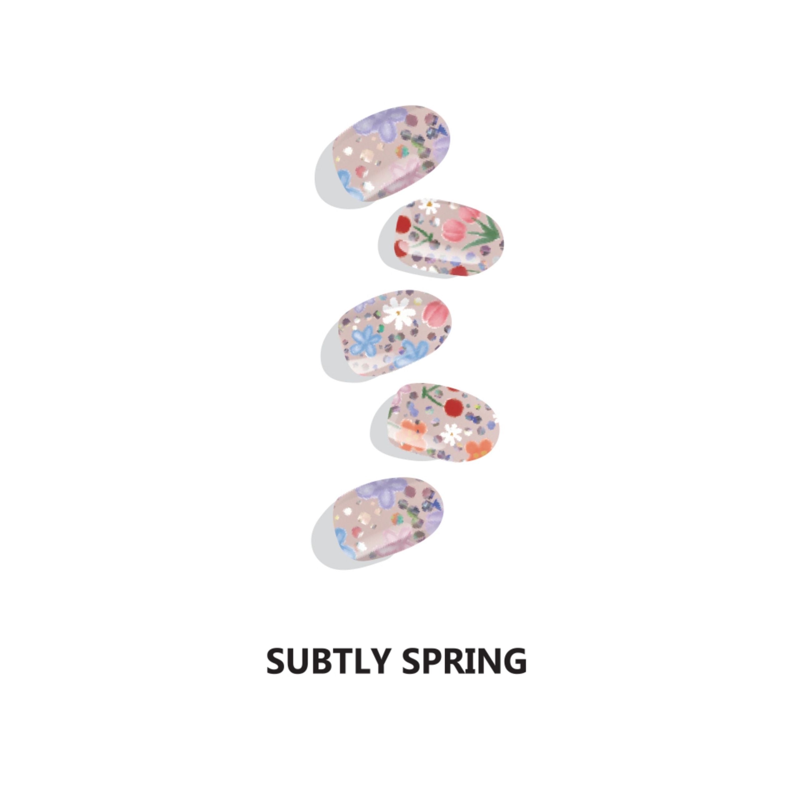 Subtly Spring Semicured Gel Nail Wraps