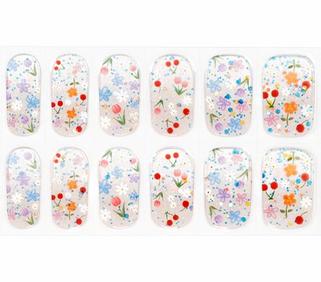 Subtly Spring Semicured Gel Nail Wraps