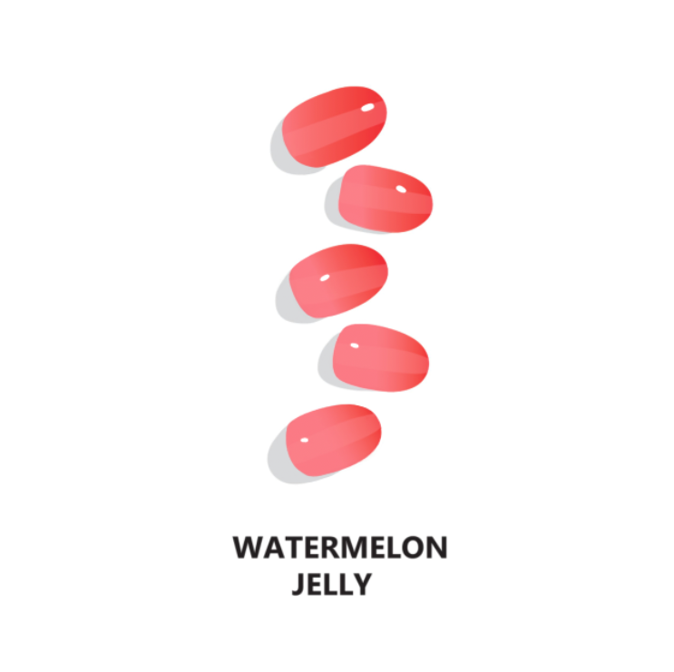 Watermelon Jelly Semicured Gel Nail Wraps